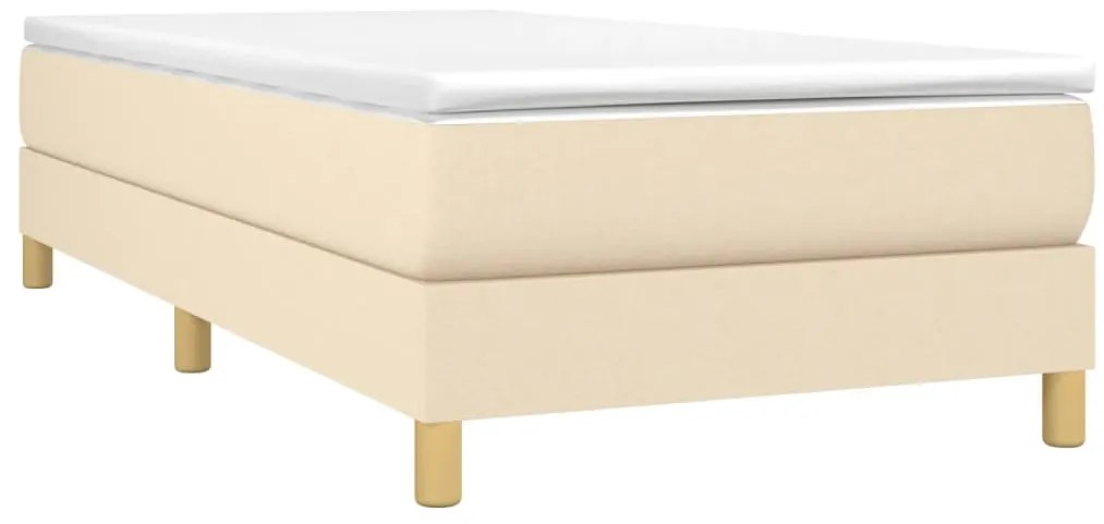 Estrutura de cama sem colchão 90x200 cm tecido creme