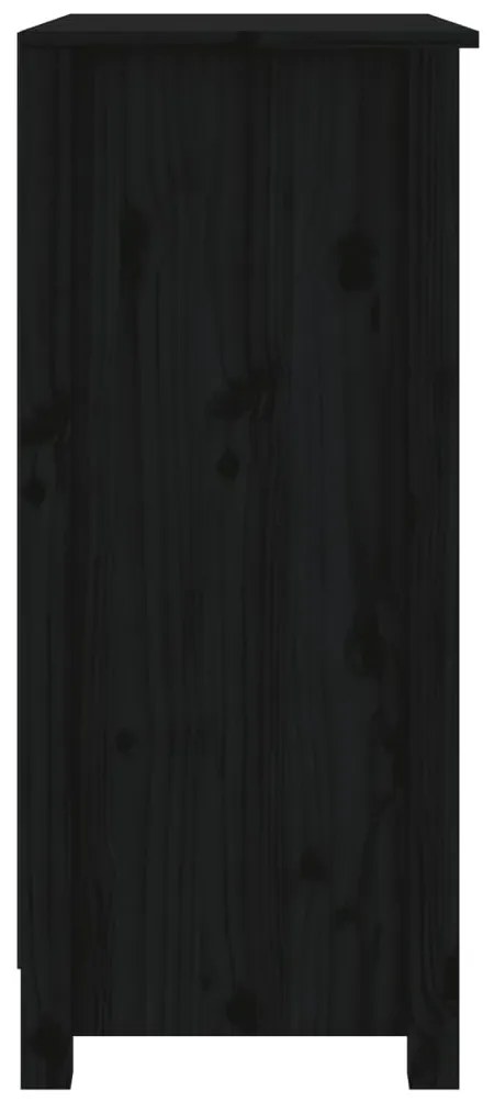 Aparador 70x35x80 cm madeira de pinho maciça preto