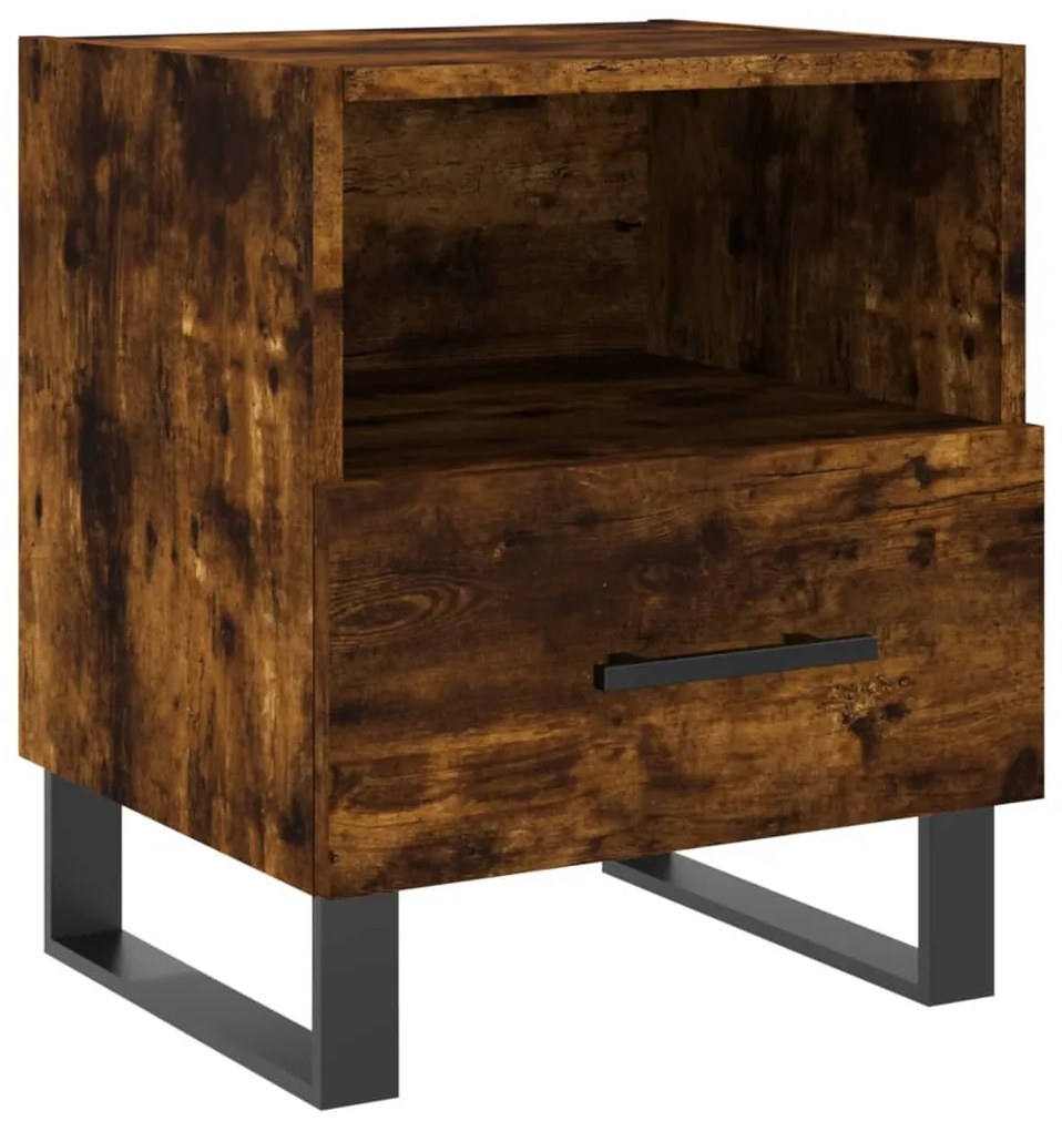 Mesa de cabeceira 2 pcs derivados de madeira carvalho fumado