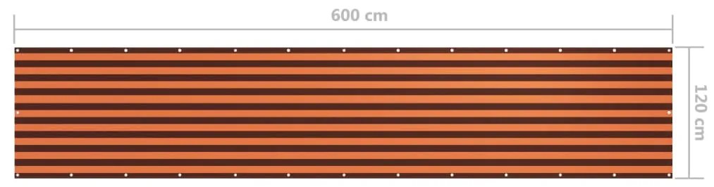 Tela de varanda 120x600 cm tecido Oxford laranja e castanho