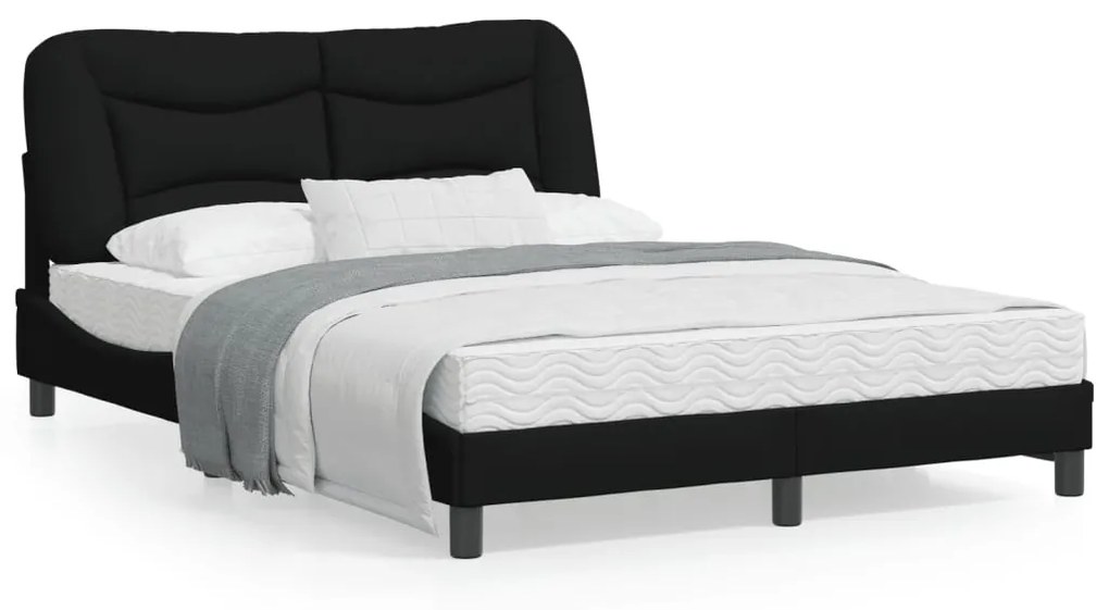 vidaXL Estrutura de cama com LED sem colchão 120x200 cm tecido preto