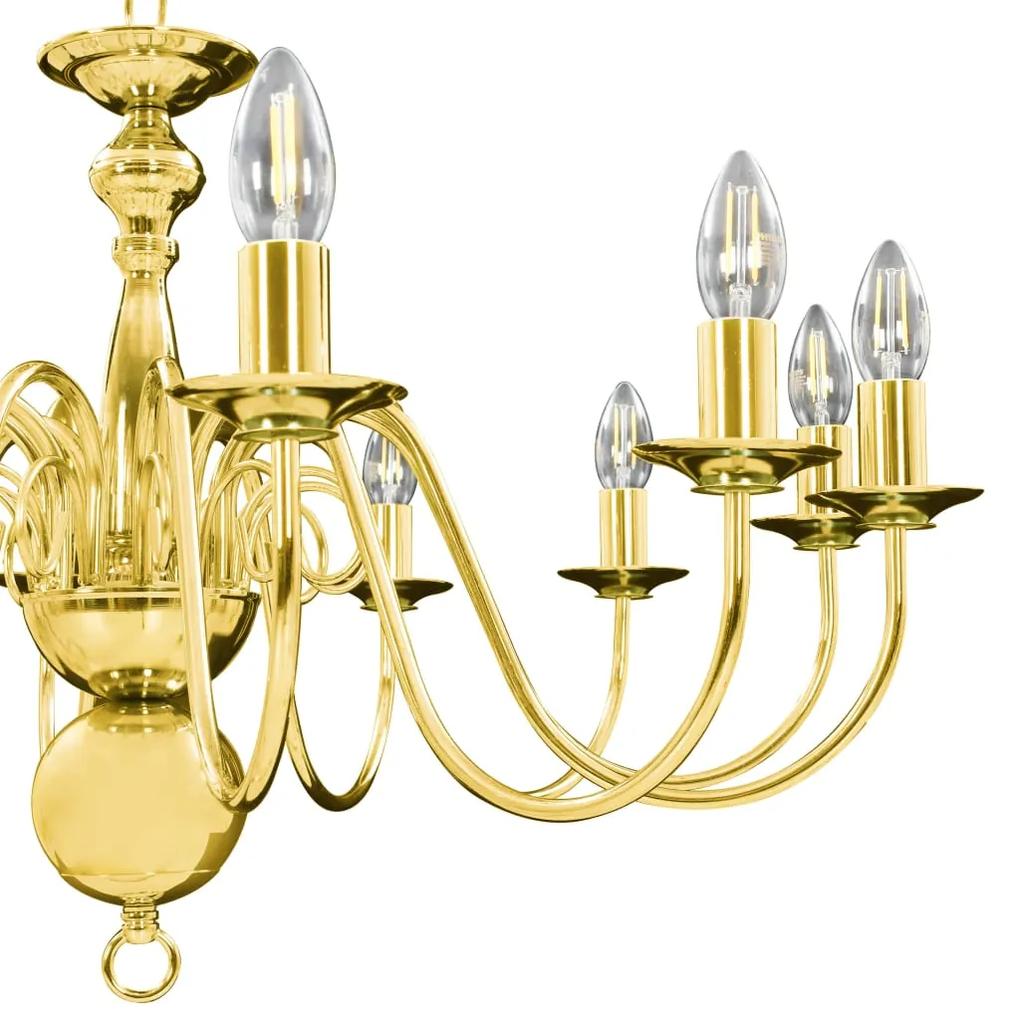 Lustre de 12 lâmpadas E14 dourado