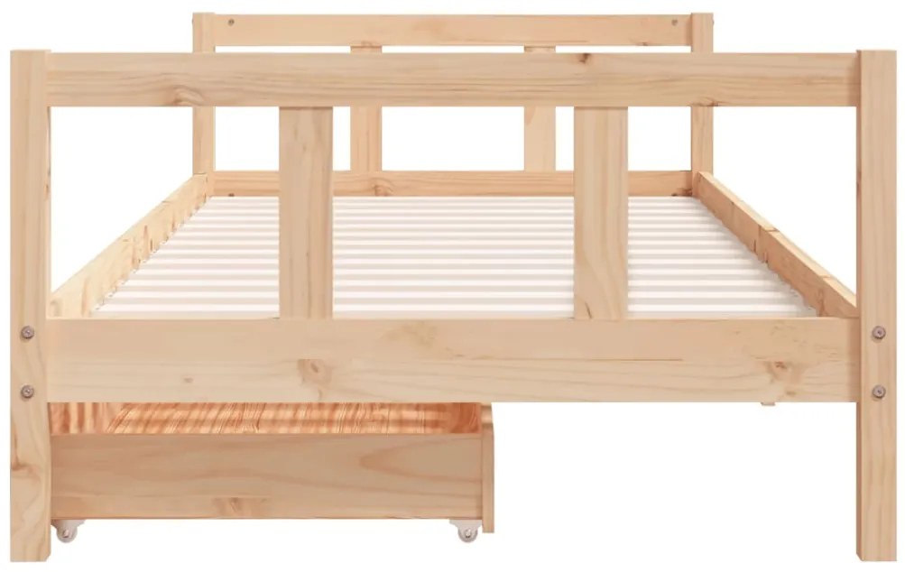 Estrutura de cama infantil c/ gavetas 90x200 cm pinho maciço