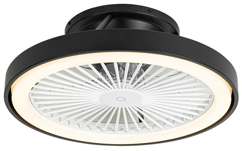 Ventilador de teto inteligente preto com LED com controle remoto - Dave Moderno