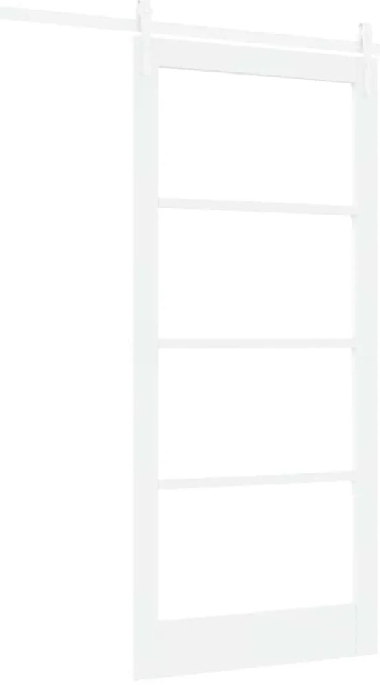 Conjunto de Porta Deslizante vidaXL com Ferragens Brancas 93x202 cm Ma