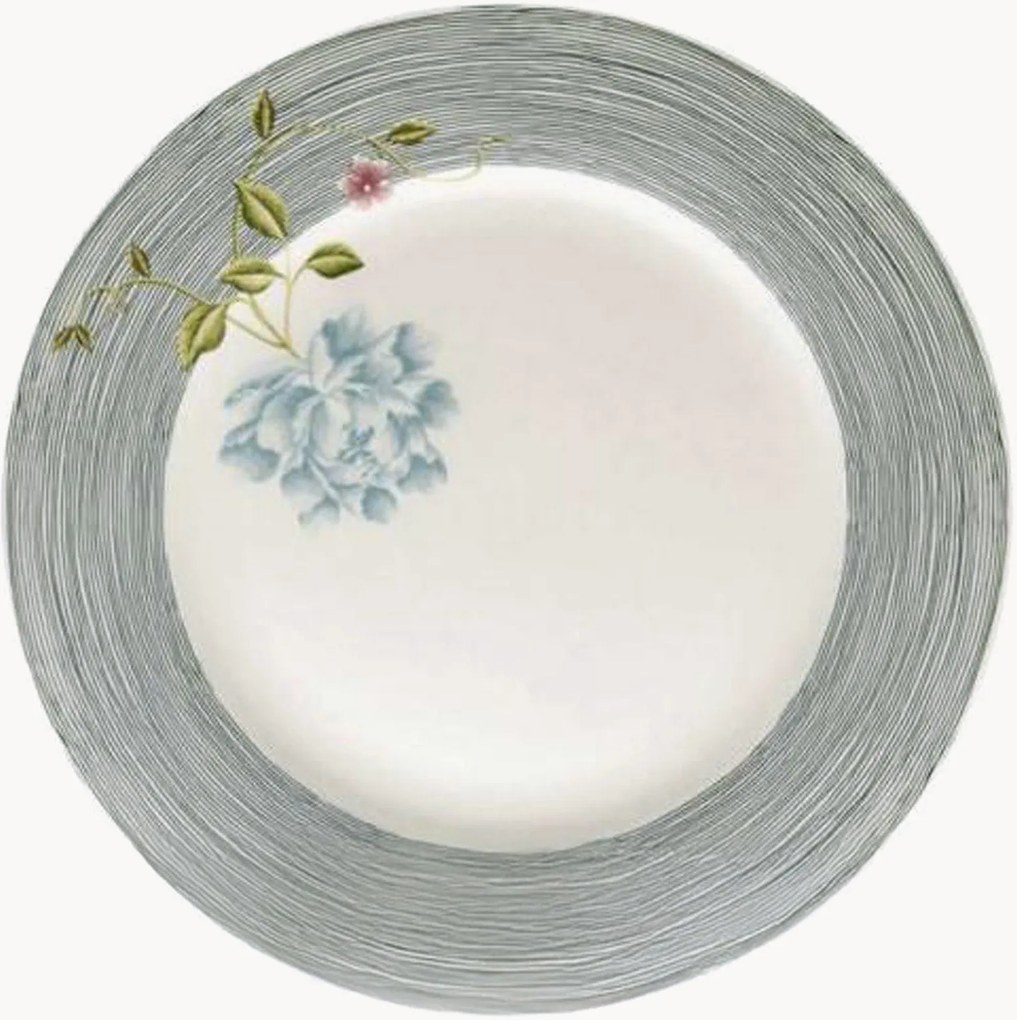 Pratos de jantar em porcelana Midnight Pinstripe, conjunto de 4