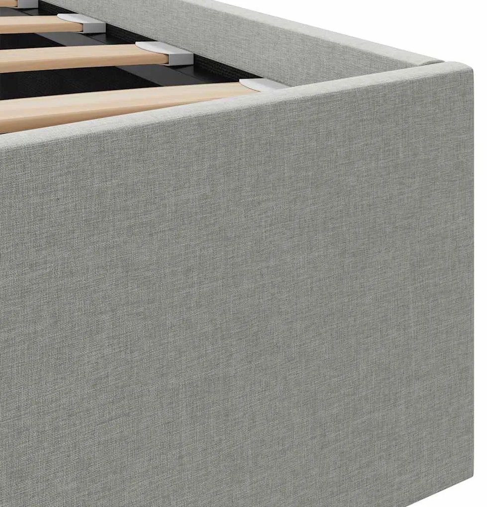 Cama hidráulica c/ arrumação 140x200cm tecido cinza-escuro