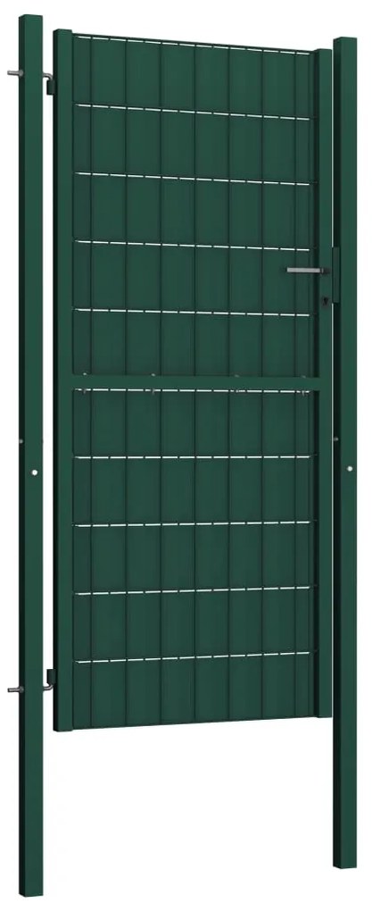 Portão de cerca 100x124 cm PVC e aço verde