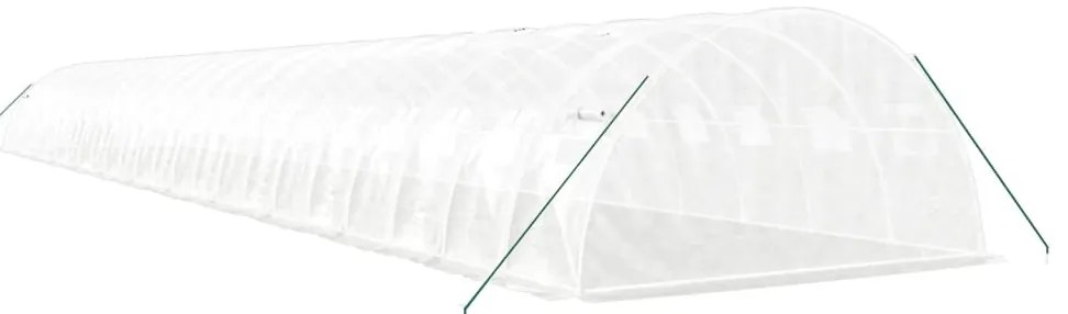 Estufa com estrutura de aço 96 m² 24x4x2 m branco