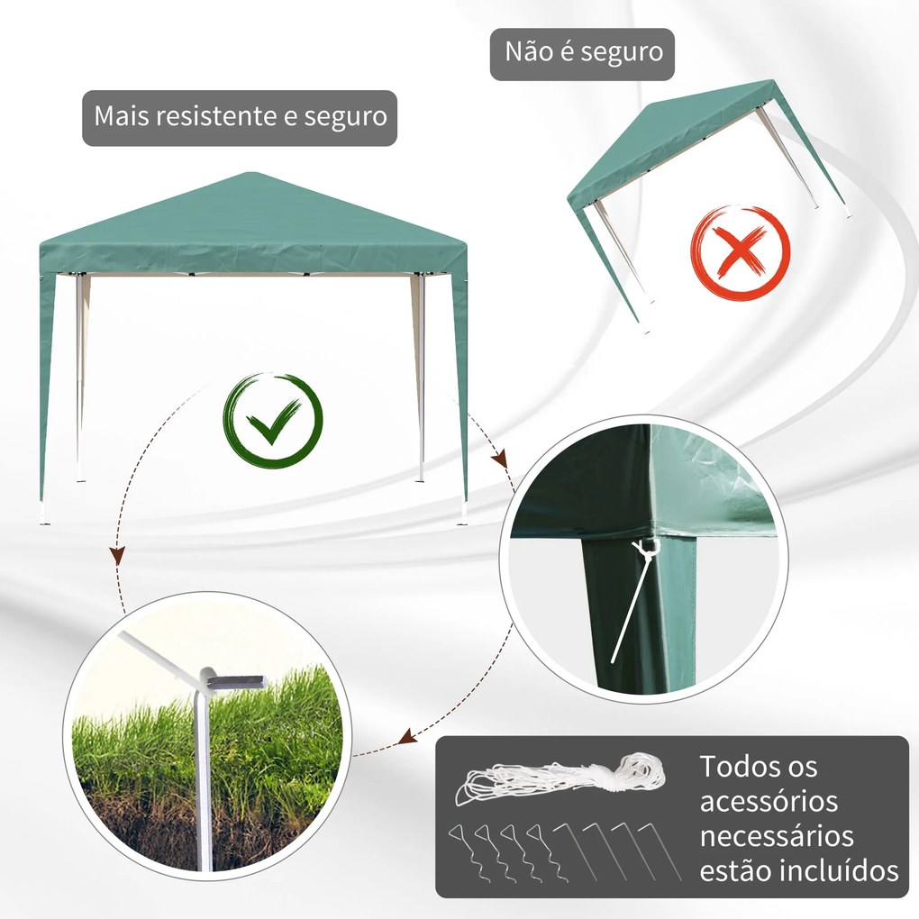 Tenda Dobrável Pop-Up 3x3x2,5 em Aço e Tecido Oxford – Resistente, Imp