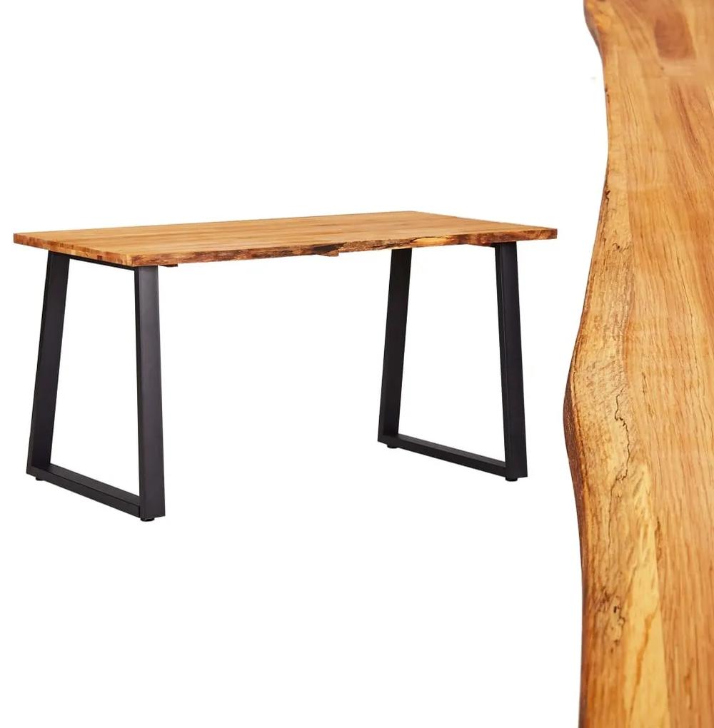 Mesa de jantar 140x80x75 cm madeira carvalho maciça natural