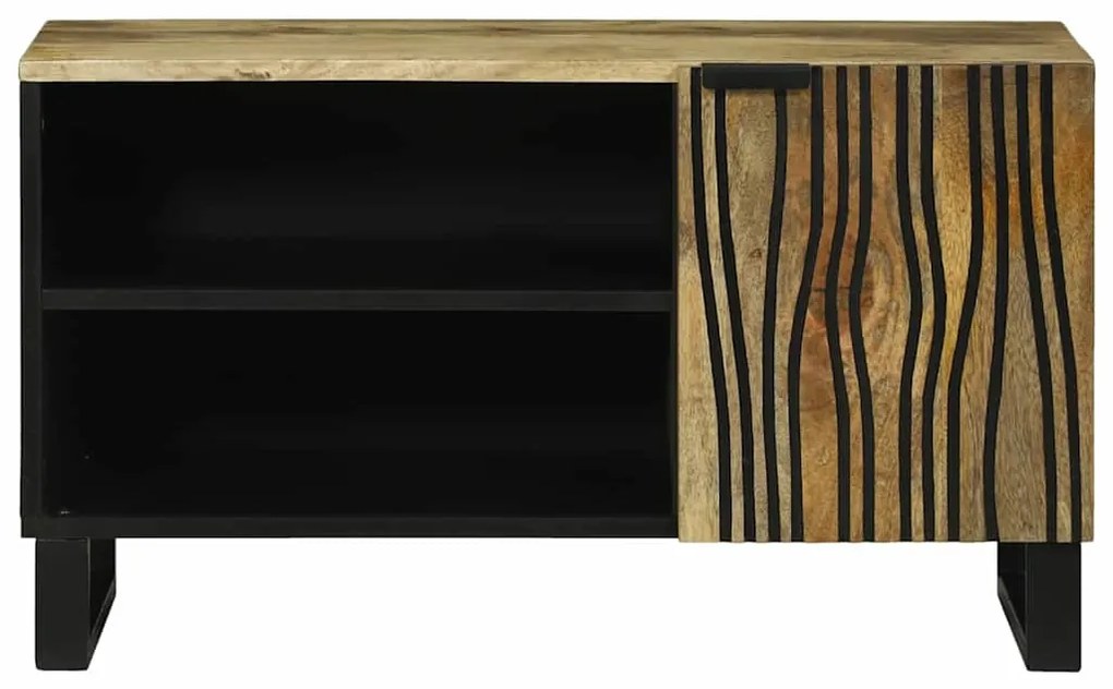 Armário de TV - 80x31,5x46 cm em Madeira de Mangueira e Madeira de Eng