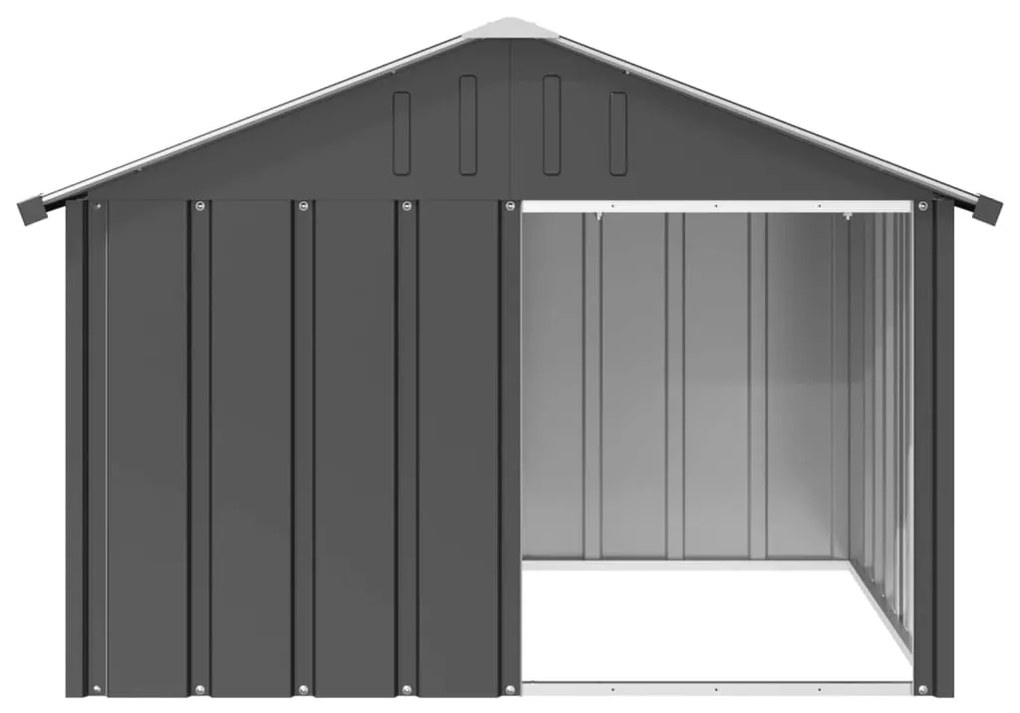 Casota para cães 116,5x103x81,5 cm aço galvanizado antracite