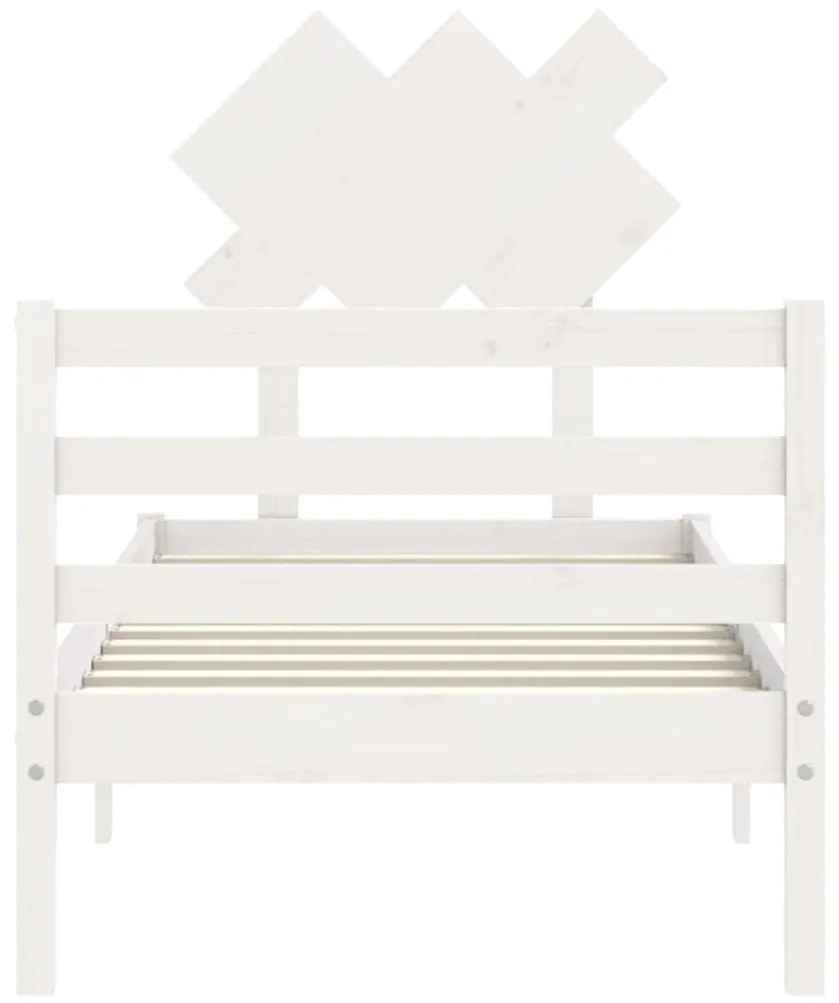 Estrutura de cama com cabeceira 90x200 cm madeira maciça