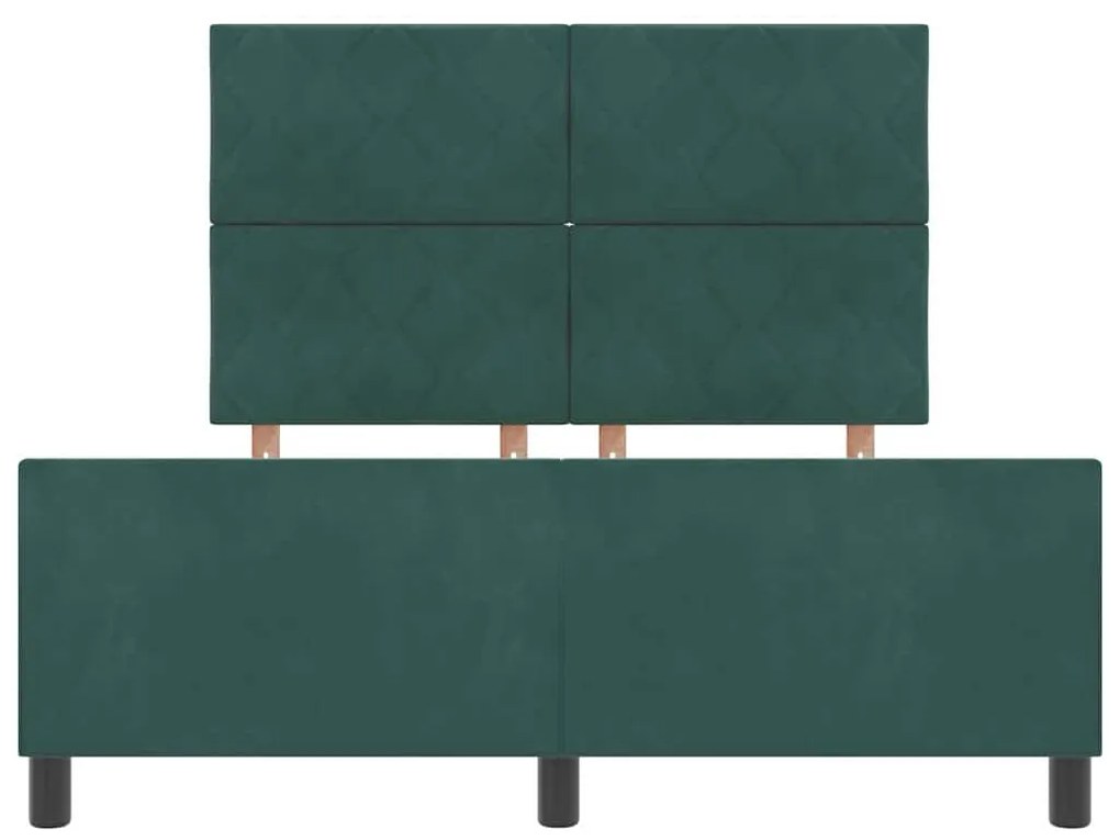 Estrutura de Cama vidaXL Verde Escuro 140x200 cm Veludo