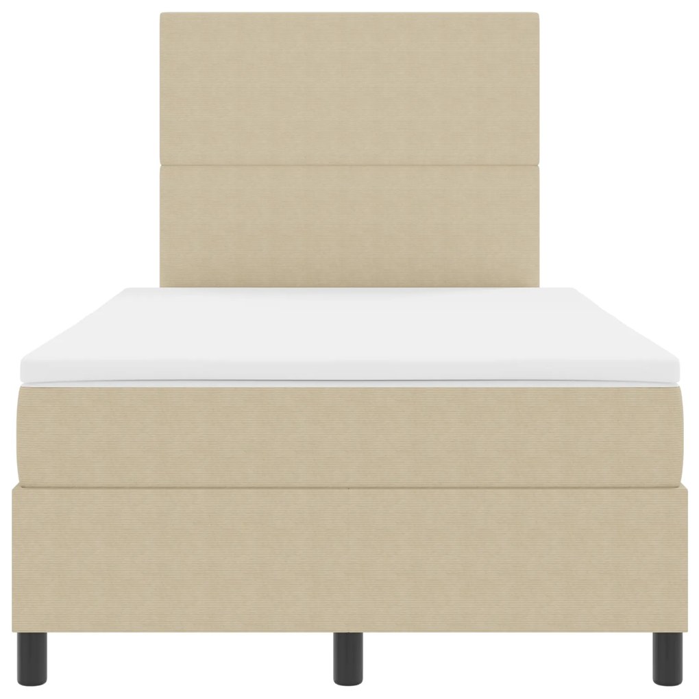 Cama Box Spring com Colchão Verde Claro Cinza 120x200 cm Tecido de Vel