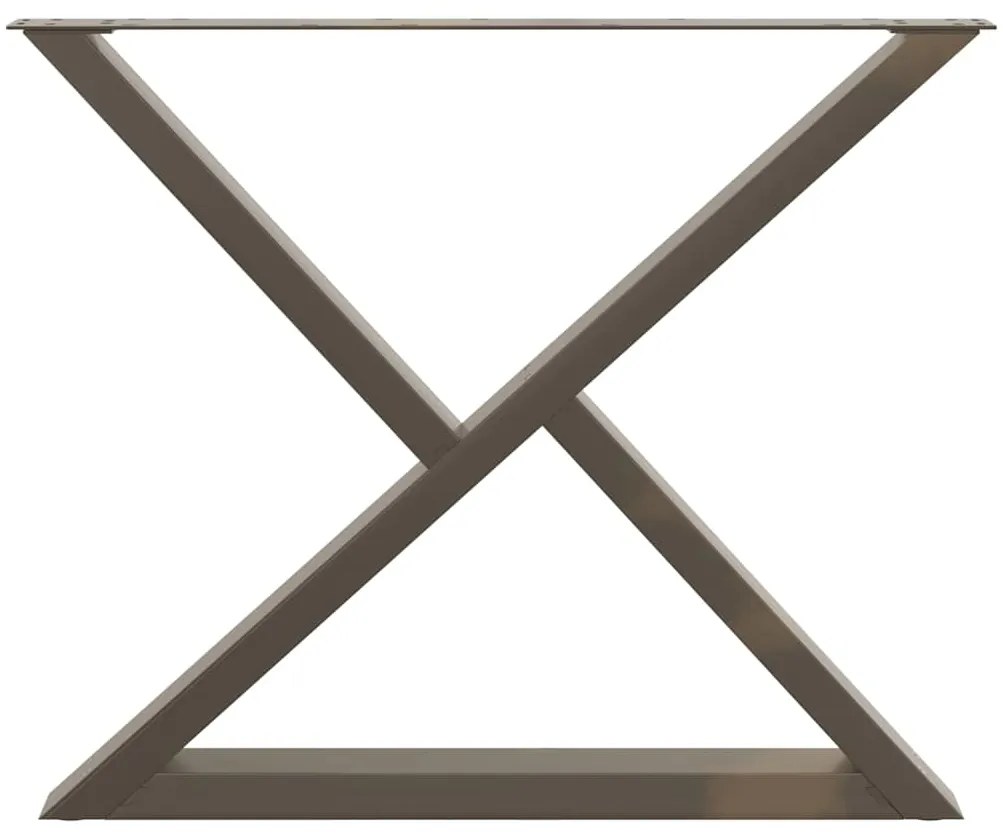 Pés para mesa de jantar 2 peças aço natural 90x(72-73,3) cm aço
