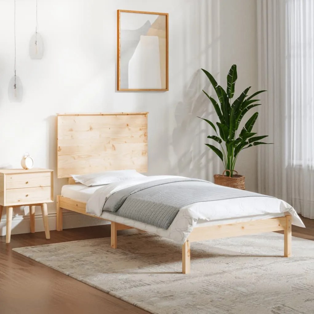vidaXL Cama sem colchão 90x200 cm madeira de pinho maciça
