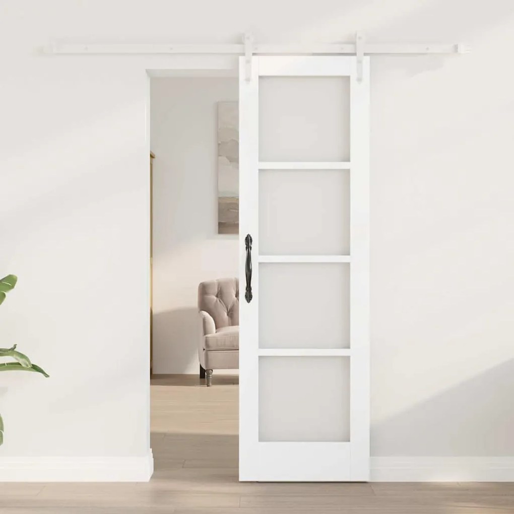 Conjunto de Porta Deslizante VidaXL com Hardware Branca 61x198,5 cm Ma