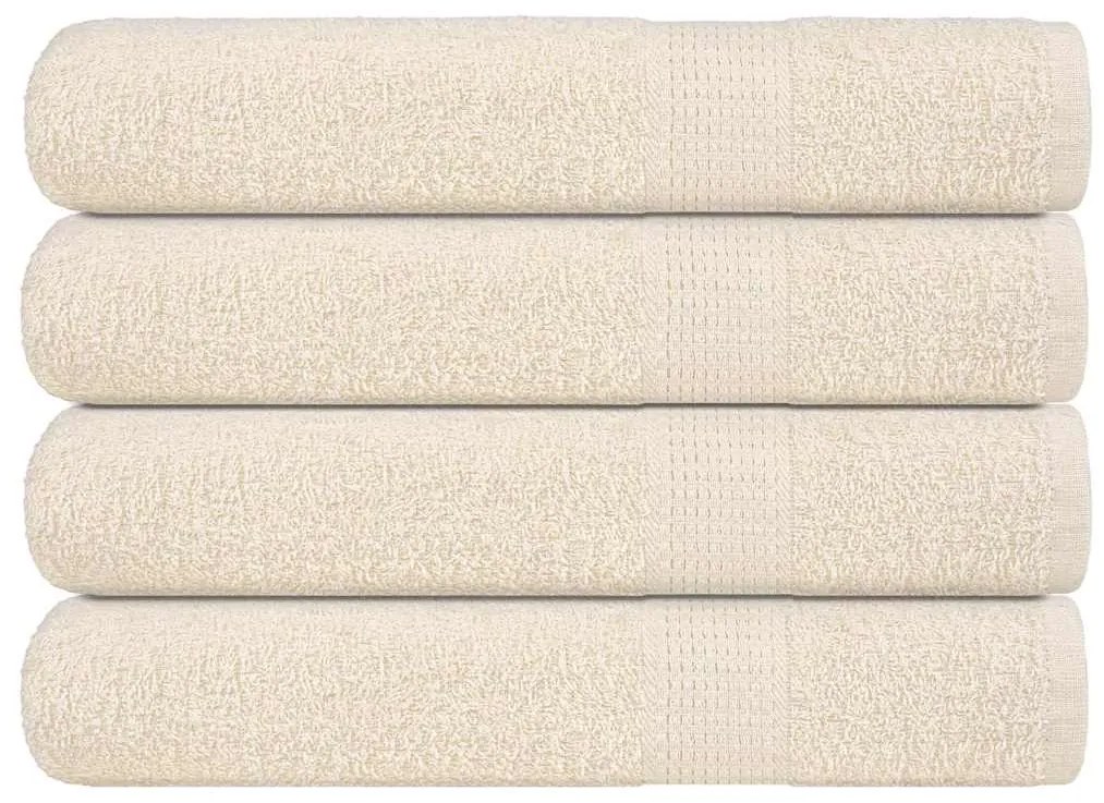 Toalhas de sauna 4 pcs 80x200 cm 360 gsm 100% algodão creme