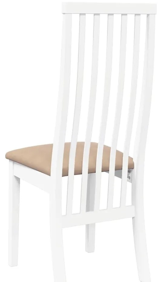 Cadeiras de jantar com almofadões 2 pcs madeira maciça branco