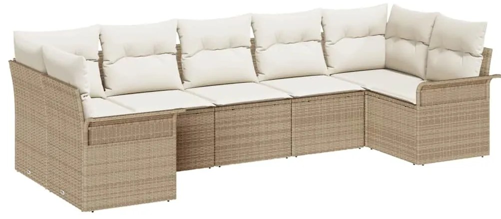 Conjunto de Sofá de Jardim de 7 Peças da com Almofadas em Rattan Sinté