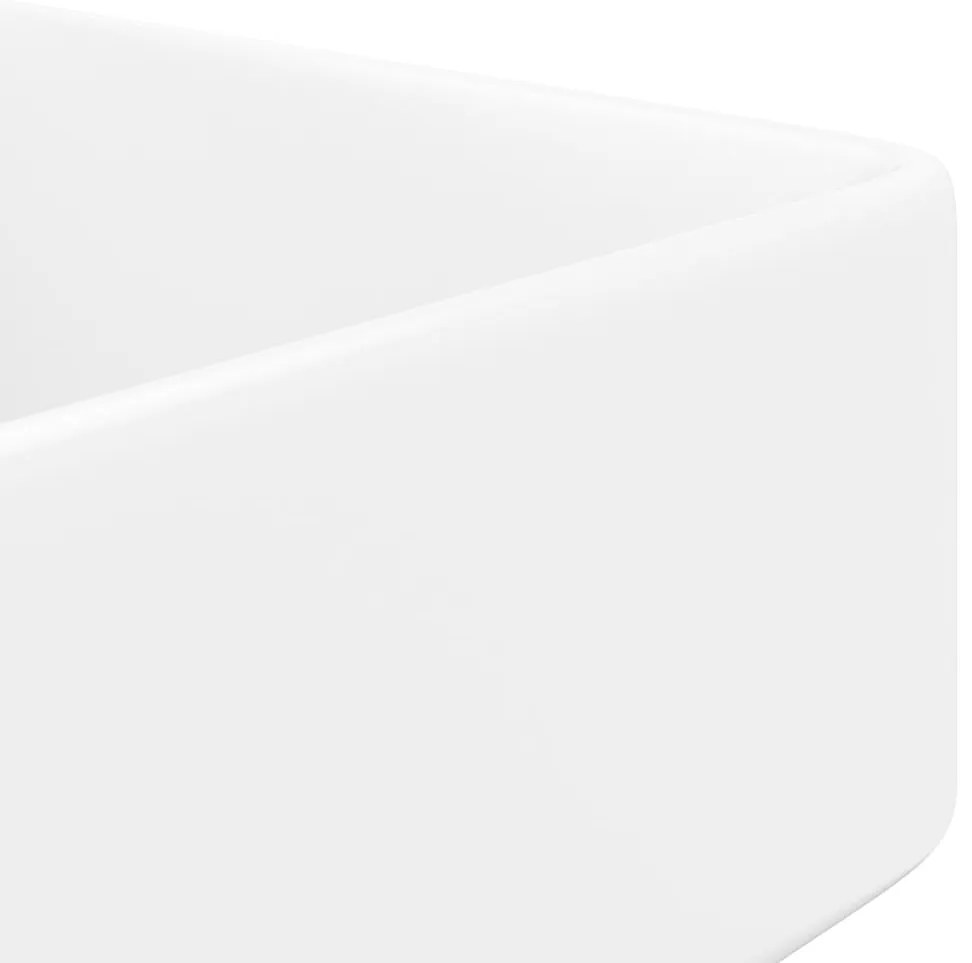 Lavatório cerâmica redondo com furo para torneira, quadrado,branco
