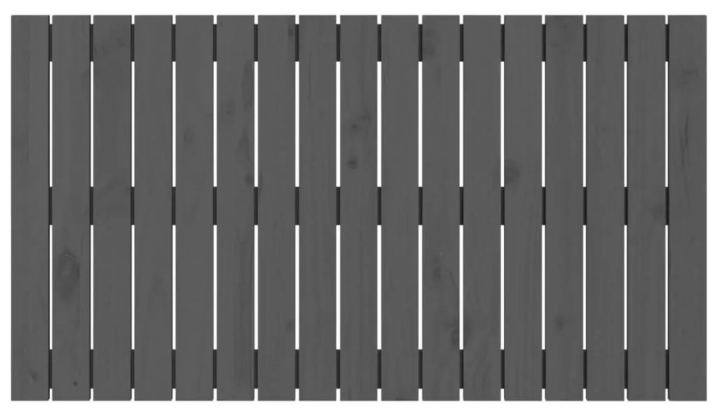 Cabeceira de parede 108x3x60 cm madeira de pinho maciça cinza