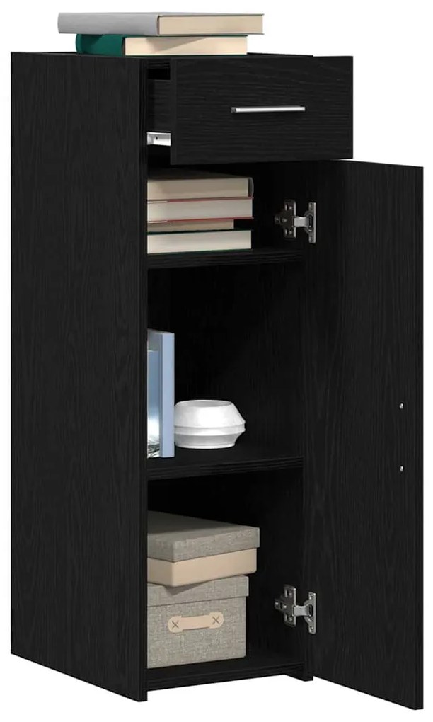 Sideboard vidaXL Preto Carvalho 30x42,5x93 cm Madeira de engenharia
