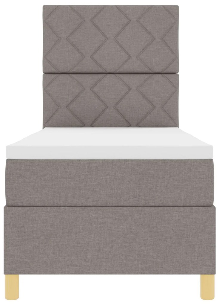 Cama Box Spring com Colchão Taupe 80x200 cm Tecido