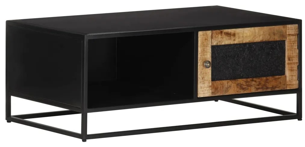 Mesa de centro 90x50x35 cm madeira de mangueira áspera