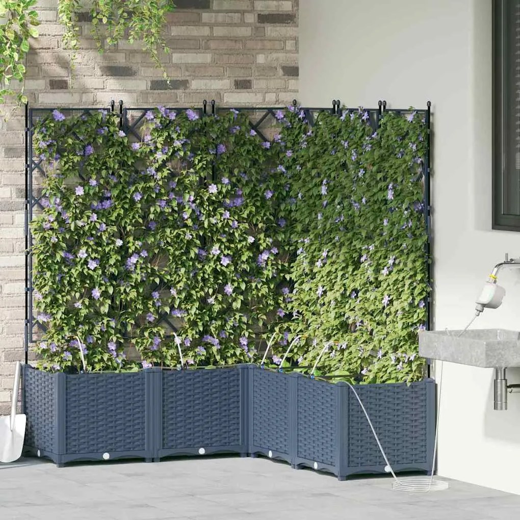 Jardineiras de Jardim 1 pc Cinzeto 120 x 120 x 142 cm Plástico