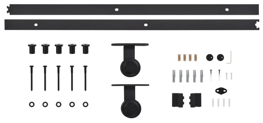 Kit de ferragens para porta deslizante SKIEN 183 cm aço preto