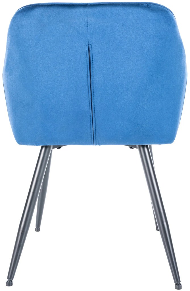 Cadeira de sala de jantar Cassis com estofo em veludo 81 x 56 x 58 cm Azul