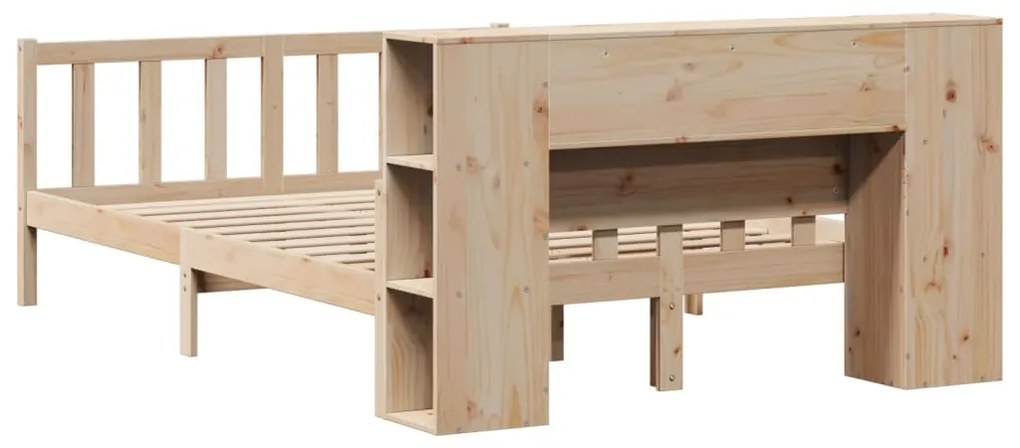 Cama com estante sem colchão 120x190 cm pinho maciço
