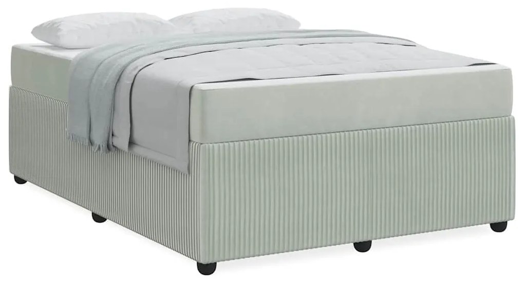 Estrutura de cama com colchão Cinzento-claro 160 x 200 cm