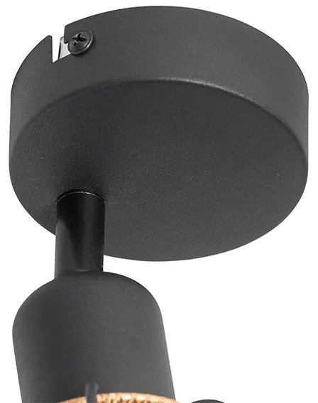 Candeeiro de teto design preto com dourado - Noud