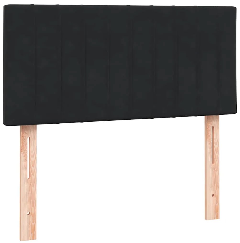 Cama box spring com colchão 90x210 cm veludo preto