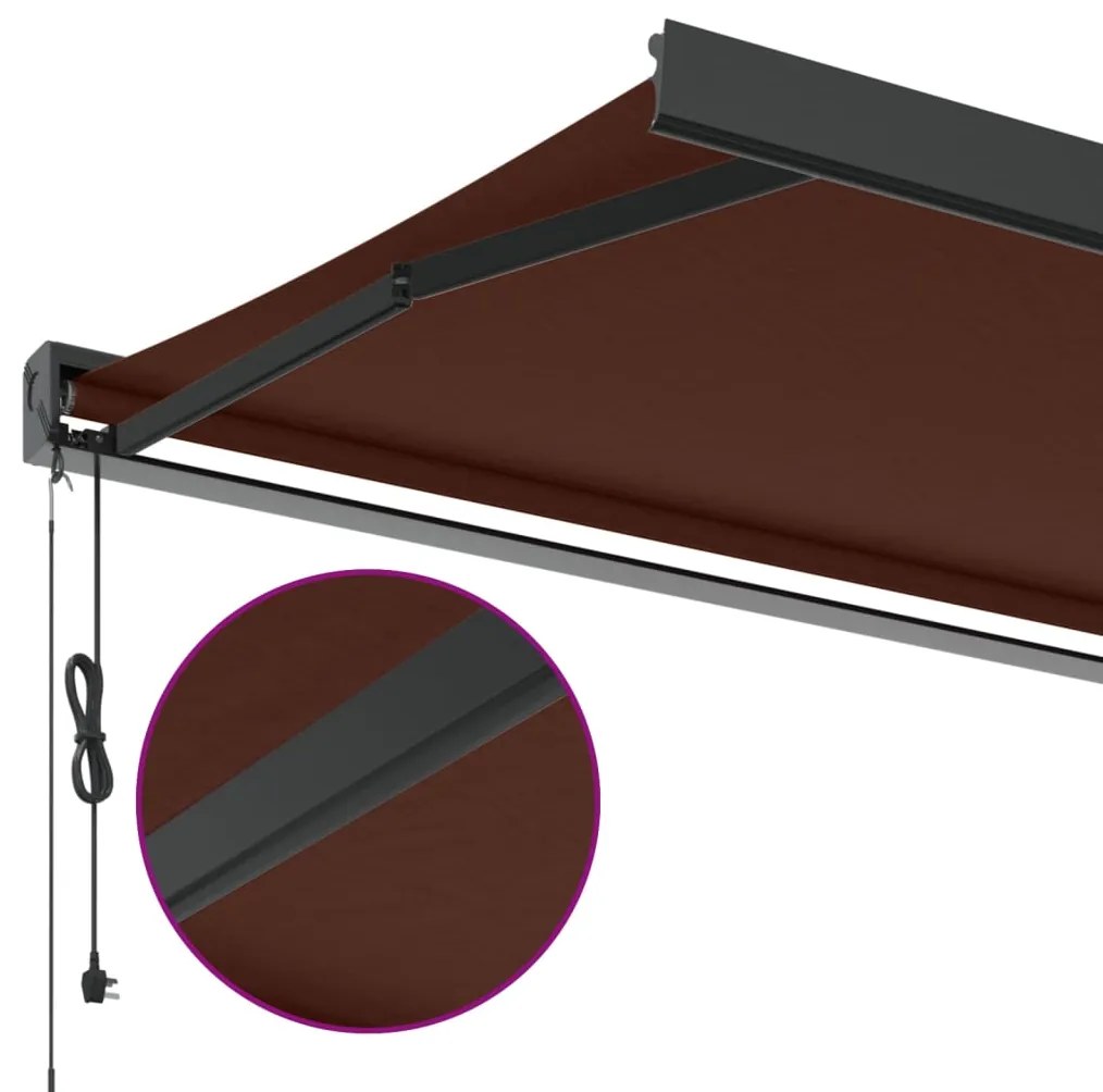 Toldo retrátil automático 350x250 cm castanho