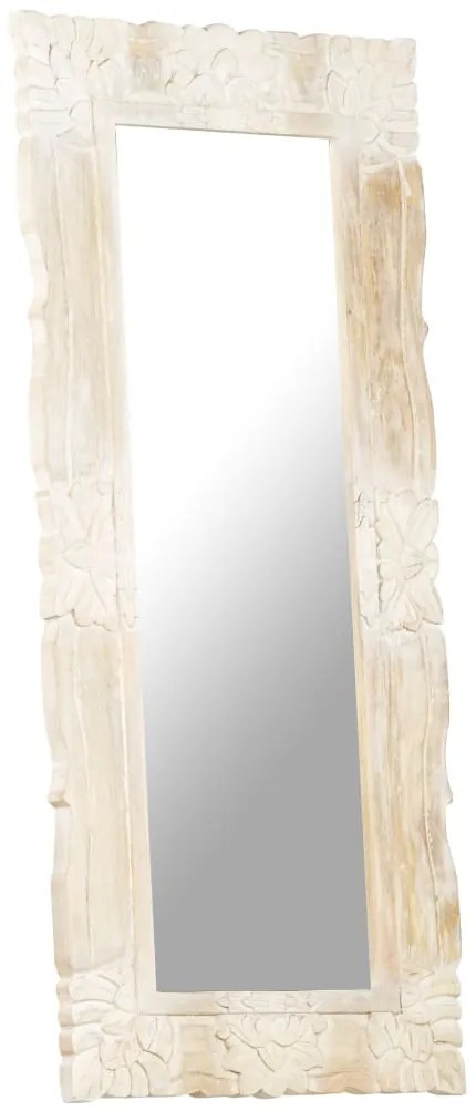 Espelho 110x50 cm madeira de mangueira maciça branco