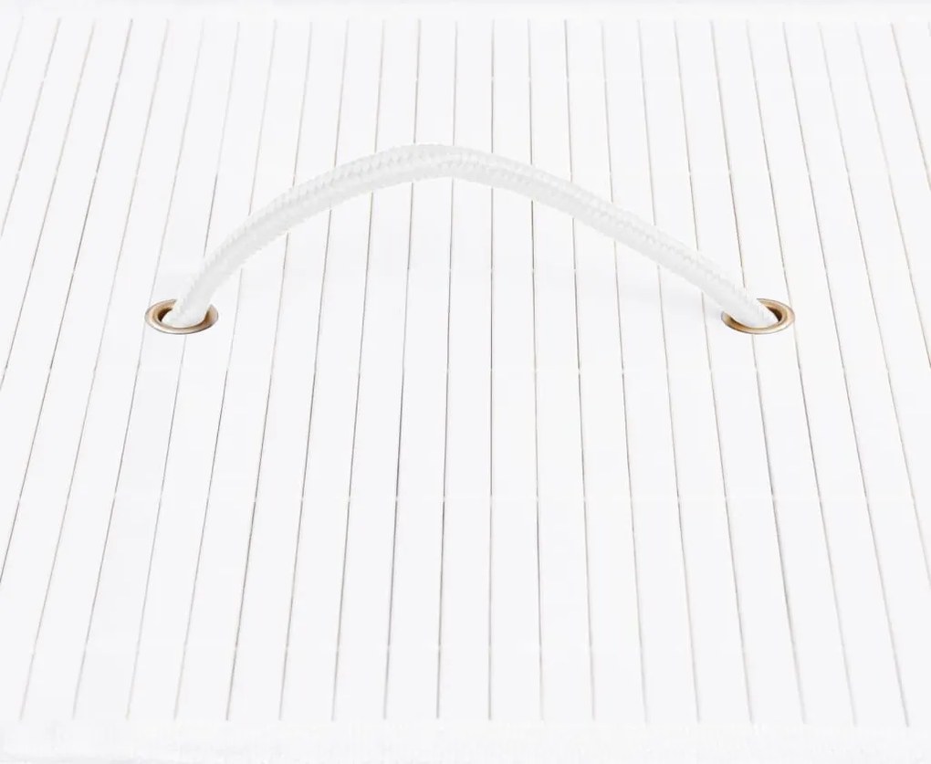 Cesto para roupa suja c/ secção única 83 L bambu branco
