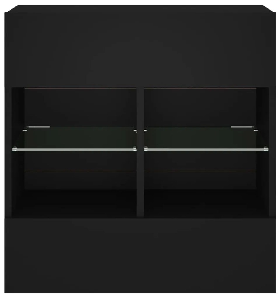 Móvel de parede para TV com luzes LED 58,5x30x60,5 cm preto
