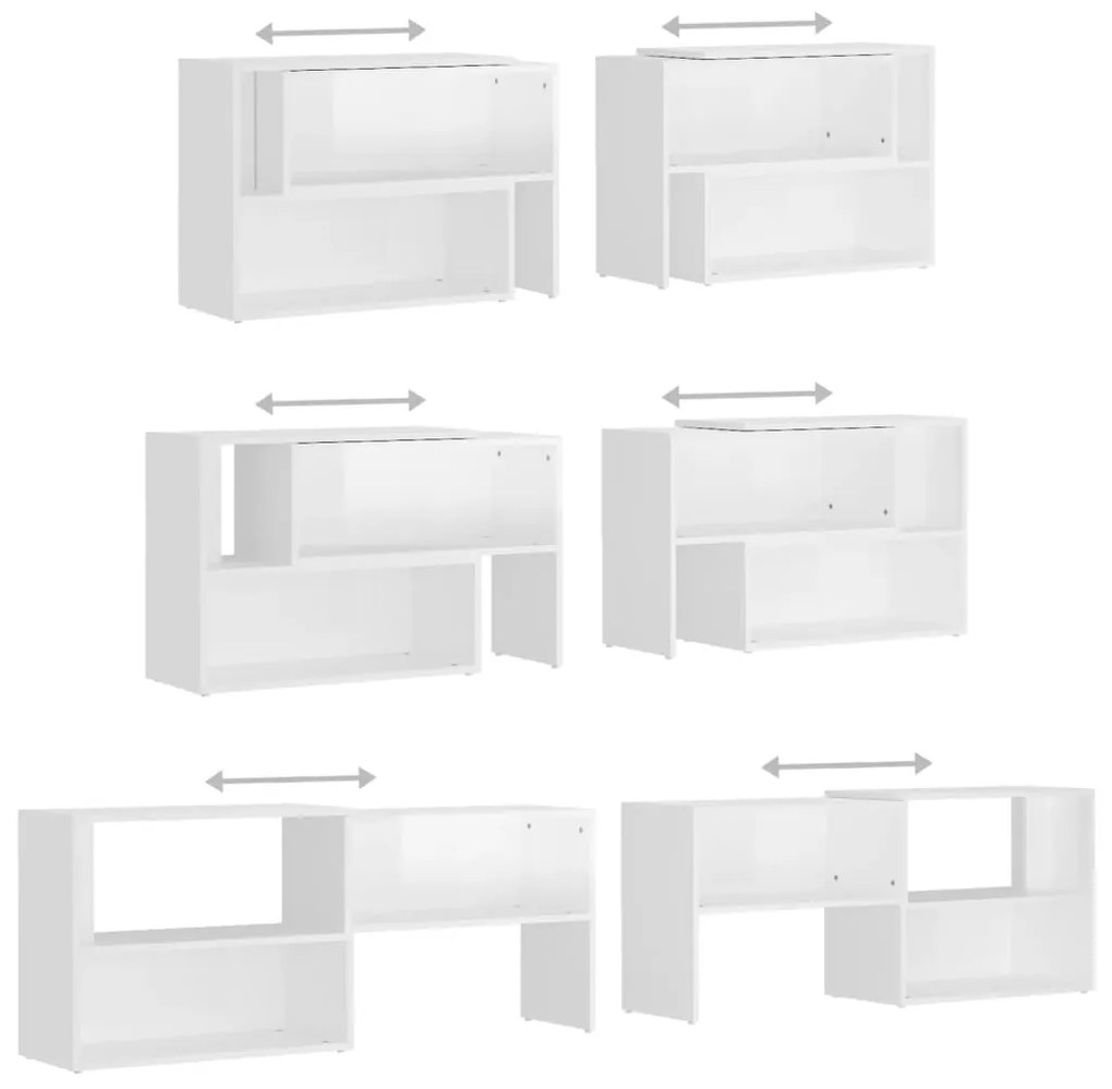 Móvel de TV 149x30x52 cm derivados de madeira branco brilhante