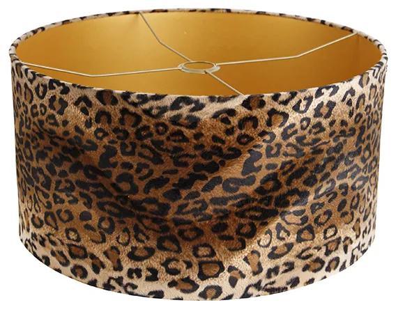 Abajur veludo design leopardo 50/50/25 ouro dentro Clássico / Antigo