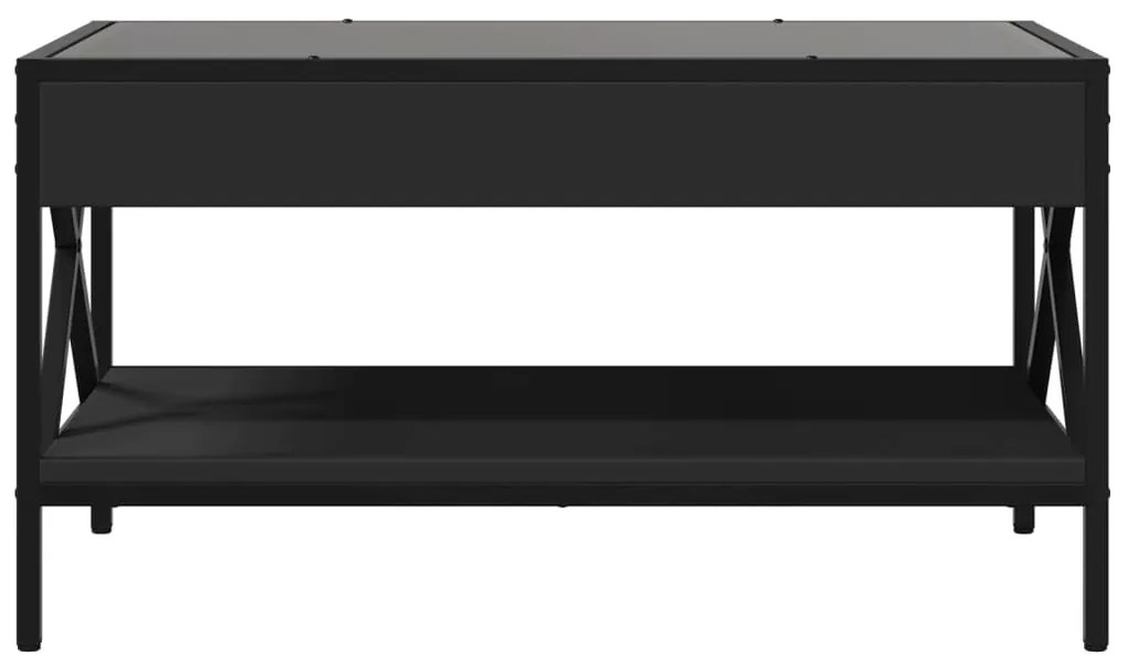 Mesa de centro luzes LED Infinity 70x50x38 cm preto