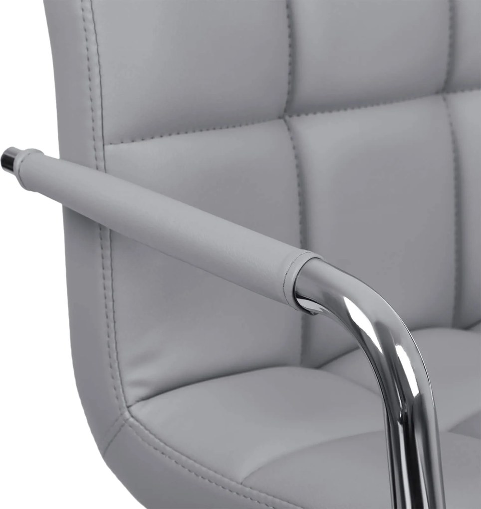 Conjunto 2 Bancos de bar com braço 44,5 x (95-115) x 38 cm cinzento