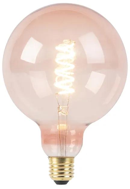 Lâmpada de filamento em espiral LED regulável E27 G125 rosa 200 lm 2100K