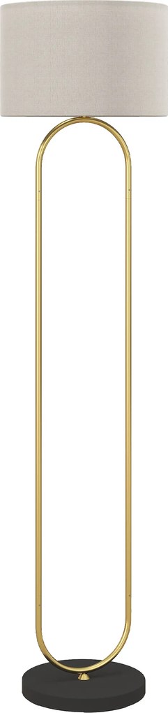 HOMCOM Candeeiro Abajur em Linho Soquete E27 Estilo Moderno Interruptor No Pé para Sala e Quarto 156 cm Dourado | Aosom Portugal