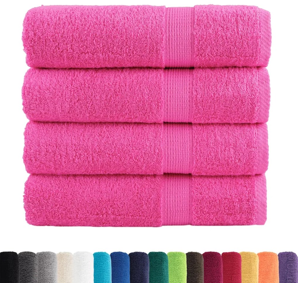 Toalhas de banho premium SOLUND 4 pcs 70x140cm 600 gsm rosa