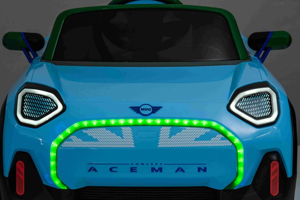 Carro elétrico para Crianças 12V Mini Concept Aceman 4x4, rodas borracha, couro ecológico Azul